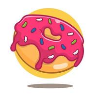 ilustración de icono de dibujos animados de donut flotante de vector libre, icono de objeto de comida.