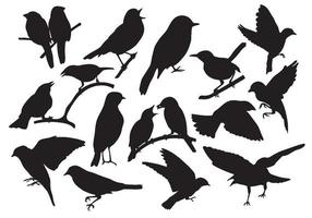 Free vector hand drawn birds silhouette illustration