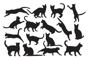 ilustración de silueta de gatos dibujados a mano de vector libre