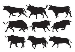 Free vector hand drawn animals bull silhouette illustration