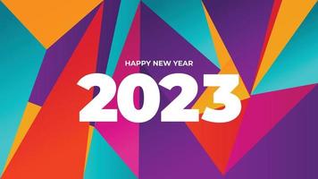 Diseño de fondo colorido de celebración de año nuevo 2023 vector