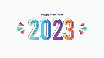 vector tendencia colorida moderna del año nuevo 2023