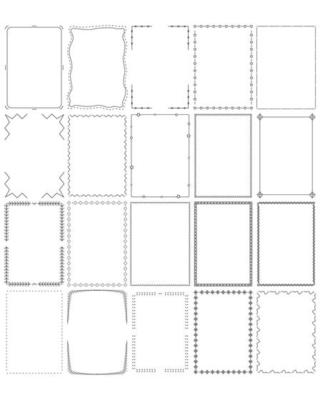a4 sheet border line design element set for worksheet