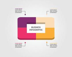 square chart template for infographic for presentation for 4 element vector