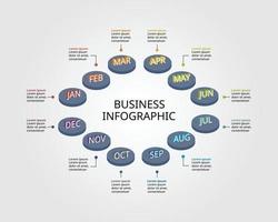 plantilla de gráfico de proceso para infografía para presentación durante 12 meses vector