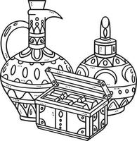 Christian Gifts of the Magi Isolated Coloring Page vector