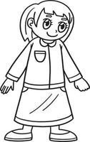 Mother Isolated Coloring Page for Kids vector