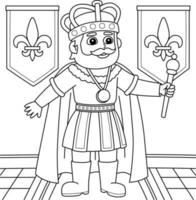 Mardi Gras Crown King Coloring Page for Kids vector