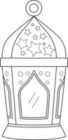 Ramadan Lantern Isolated Coloring Page for Kids vector