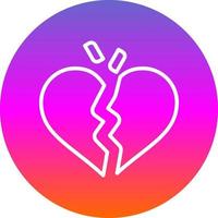 Broken Heart Vector Icon Design