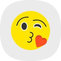 Face Blowing a Kiss Vector Icon Design