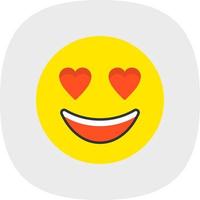 Smiling Face with Heart Eyes Vector Icon Design