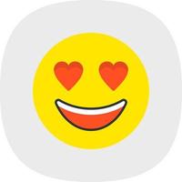 cara sonriente con diseño de icono de vector de ojos de corazón