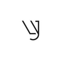ilustración de icono de vector de monograma inicial de lvj
