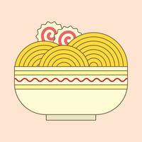 A Bowl of Ramen noodle. Delicious Asian Food vector