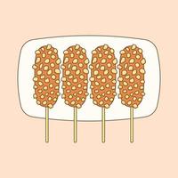 Hand Drawn Flat Design Doodle Korean Food vector