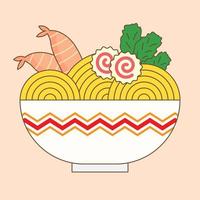 un plato de comida japonesa de fideos ramen vector