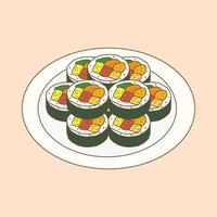 Hand Drawn Flat Design Doodle Korean Food vector