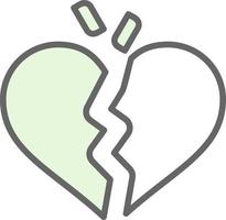 Broken Heart Vector Icon Design