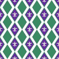 Seamless Mardi Gras pattern with fleur-de-lis symbol. Perfect for wallpaper, pattern fills, web page background, textile, holiday greeting cards vector