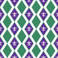 Seamless Mardi Gras pattern with fleur-de-lis symbol. Perfect for wallpaper, pattern fills, web page background, textile, holiday greeting cards vector