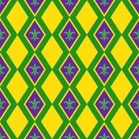 Seamless Mardi Gras pattern with fleur-de-lis symbol. Perfect for wallpaper, pattern fills, web page background, textile, holiday greeting cards vector