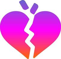 Broken Heart Vector Icon Design