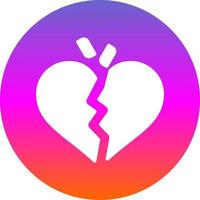 Broken Heart Vector Icon Design