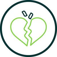 Broken Heart Vector Icon Design