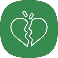 diseño de icono de vector de corazón roto