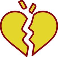 Broken Heart Vector Icon Design