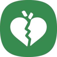 Broken Heart Vector Icon Design