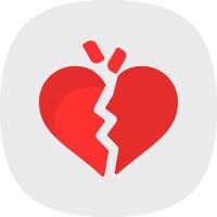 Broken Heart Vector Icon Design