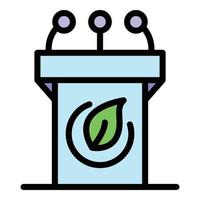 City recycle bin icon color outline vector