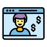 Web money estimation icon color outline vector