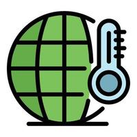 Global warm temperature icon color outline vector