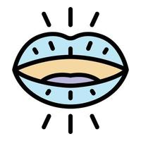 Foreign language speaking icon color outline vector