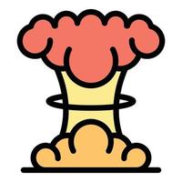 Nuclear explosion icon color outline vector