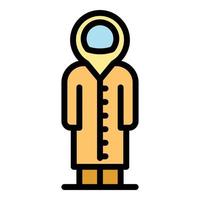 Man in biohazard costume icon color outline vector