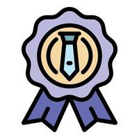 Emblem foreign language study icon color outline vector