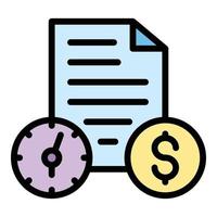 Payment estimator icon color outline vector