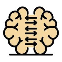 Brain foreign language study icon color outline vector
