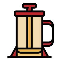 Coffee glass press icon color outline vector