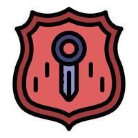 Secured shield icon color outline vector