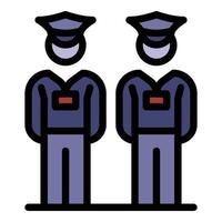 Security guard icon color outline vector