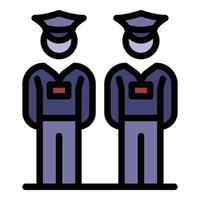 Security guard icon color outline vector