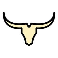 Horns wildebeest icon color outline vector