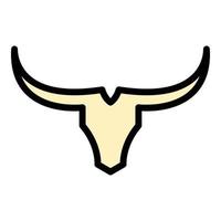 Horns wildebeest icon color outline vector