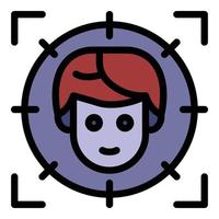 vector de contorno de color de icono de hombre objetivo de guardia personal