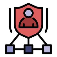 Personal guard scheme icon color outline vector